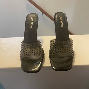 Brand New-Jenn Ardor Black Mules with Square-Toe Design